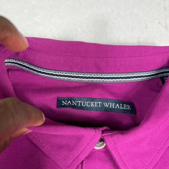 Nantucket Whaler Mens Polo Shirt Purple Short Sleeve Work Casual Top SMALL NEW - Picture 5 of 10